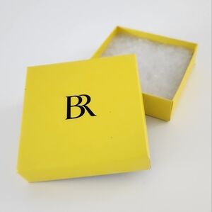 Banana Republic Yellow Jewelry Box Only 3.5"x3.5"x1" w/Removable Cotton Pad